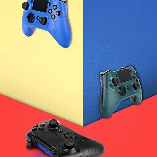 2 Pack Wireless Controllers for PS4 and for Playstation 4 Control - YU33 for DS4 Remote Joystick Support Playstation 4,Pro/Slim PS4,PC,PS TVs,Smart TV（Black Red Diamond (Blue and Black)