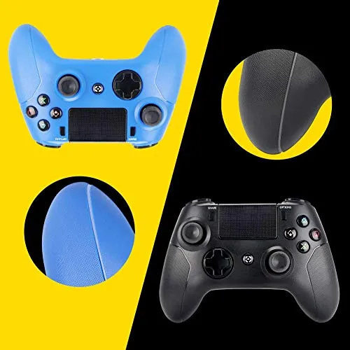 2 Pack Wireless Controllers for PS4 and for Playstation 4 Control - YU33 for DS4 Remote Joystick Support Playstation 4,Pro/Slim PS4,PC,PS TVs,Smart TV（Black Red Diamond (Blue and Black)