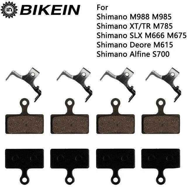4 Pairs Resin/ceramic/Full metal MTB Bike Bicycle Disc Brake Pads for ShimanoM988 M985 XT/TR M785/SLX M666 M675/Deore M615 S700