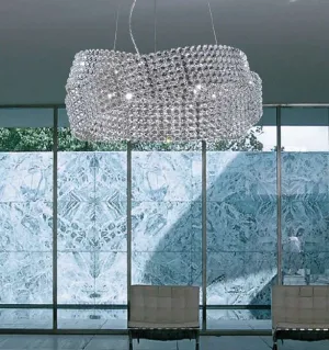 40 Cm Diamante Hanging Light From Marchetti With Clear Italian Crystals