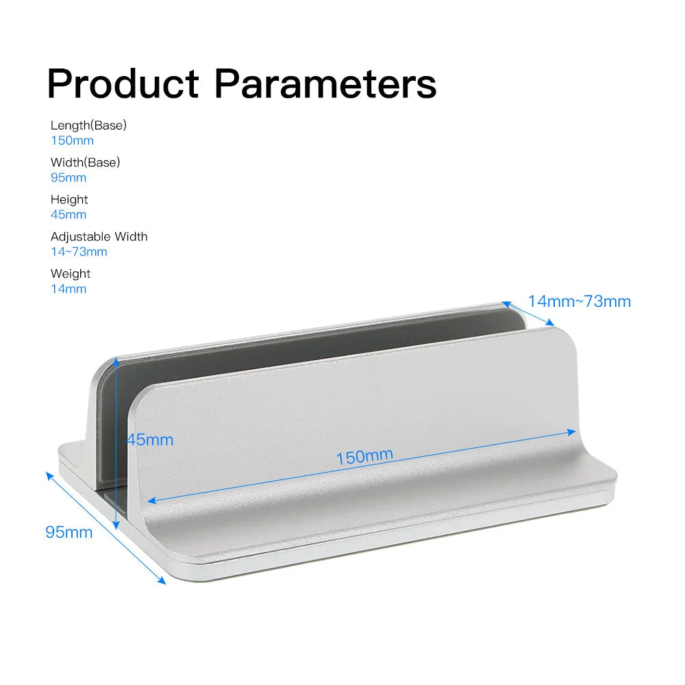 Adjustable Vertical Laptop Stand Aluminum