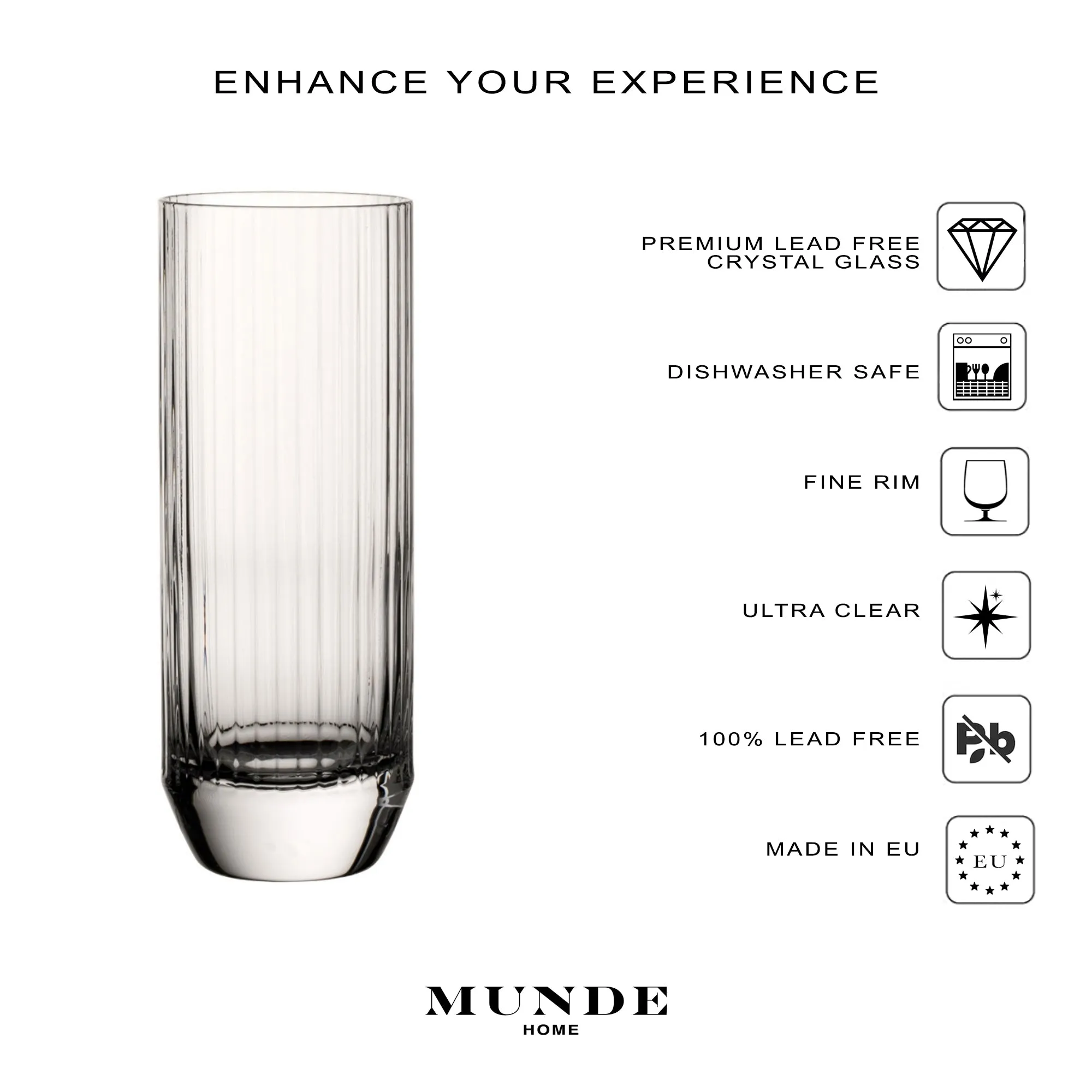 Alto - Crystal Tall Tumblers - Set of 6