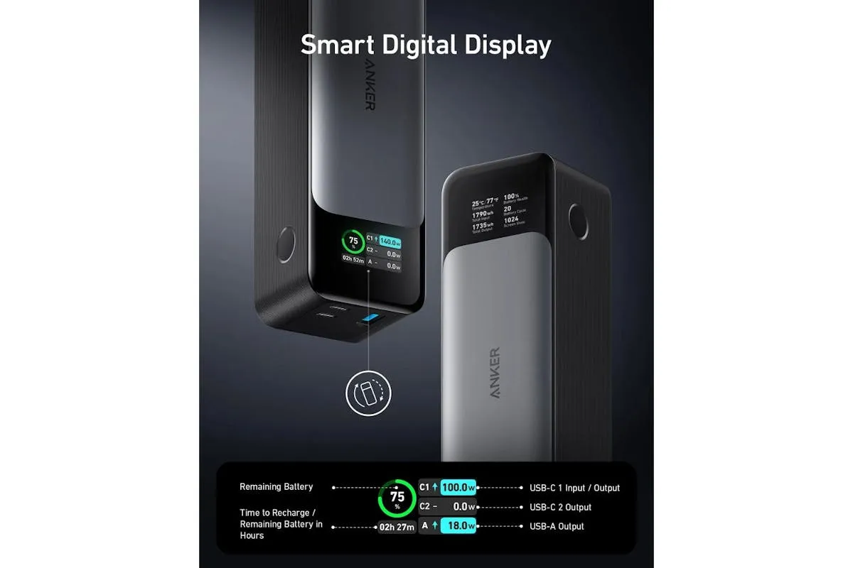 Anker 737 Power Bank (PowerCore 24K) | Black