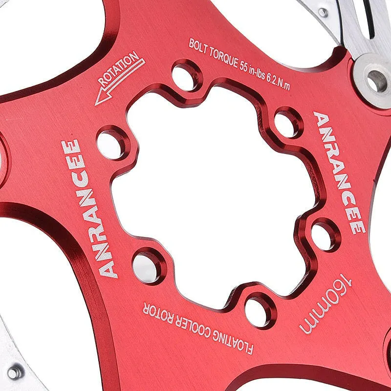 ANRANCEE Mountain Bike Cooling Disc Brake Floating Pads 140mm 160mm 180mm 203mm 6 Bolts Cool Down Bicycle Rotor VS RT99 RT86