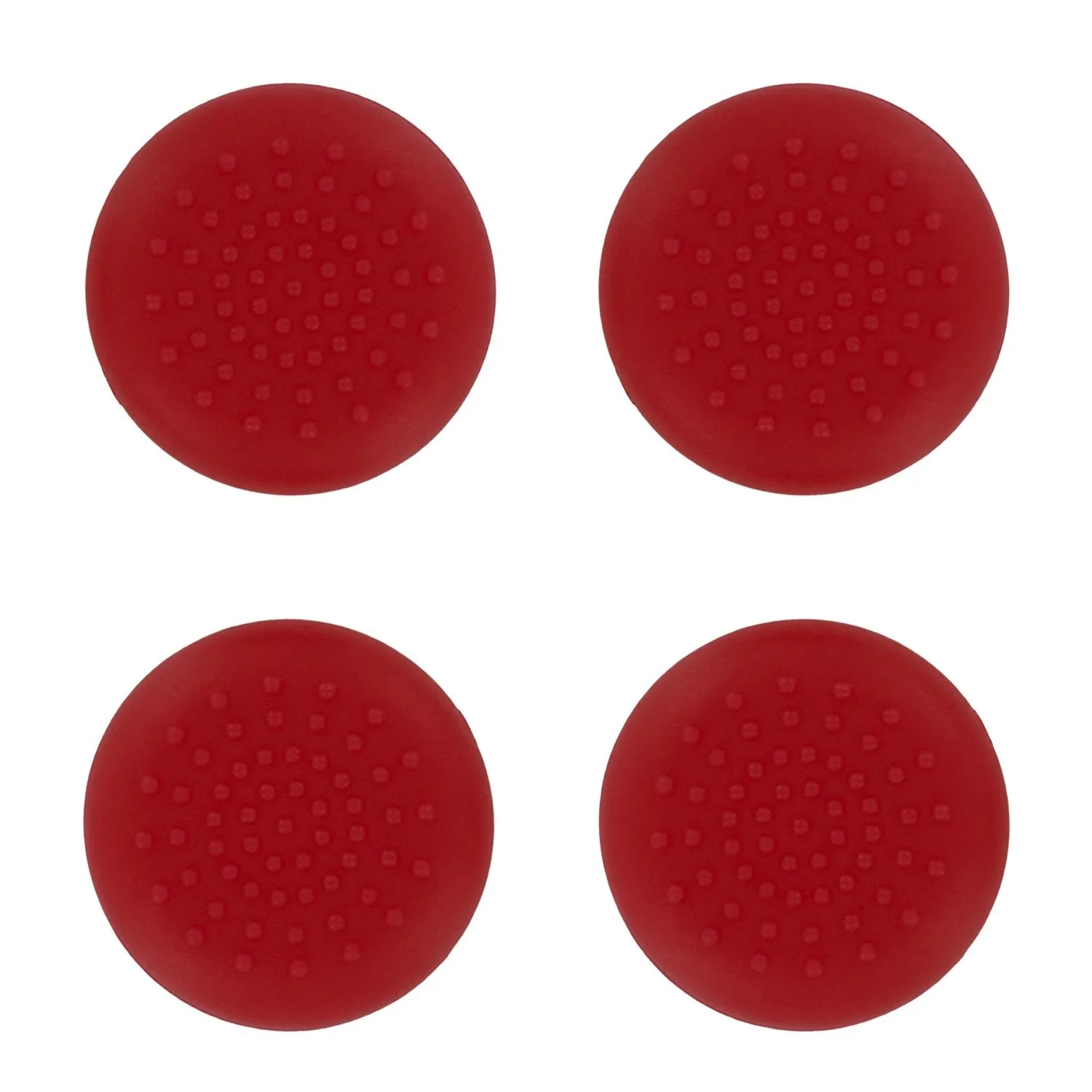 Assecure TPU protective analogue thumb grip stick caps for Sony PS4 controllers [Playstation 4] - 4 pk - red