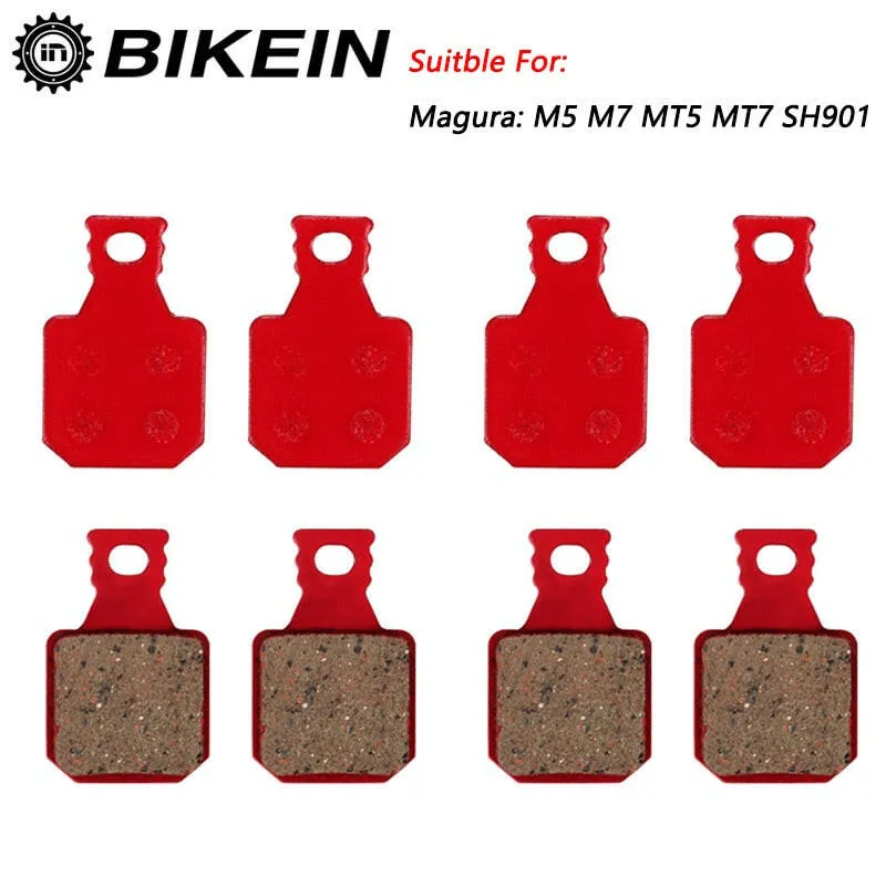 BIKEIN 4 Pairs Mountain Bicycle Hydraulic Brake Pad For Magura M5 M7 MT5 MT7 SH901 Resin Ceramic Disc Brake Pads MTB Bike Parts