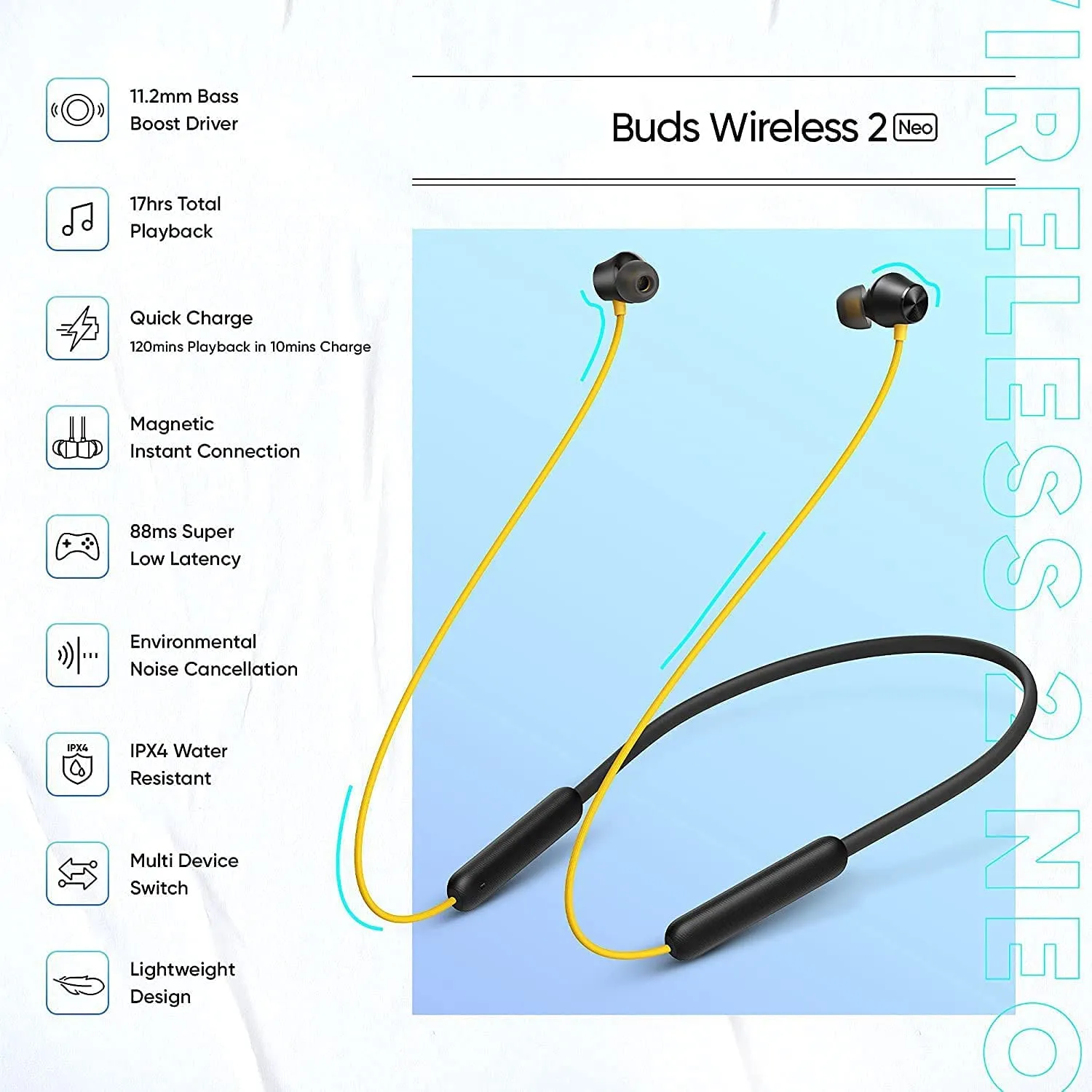 Bluetooth-R2 Wireless Necklace Earphone