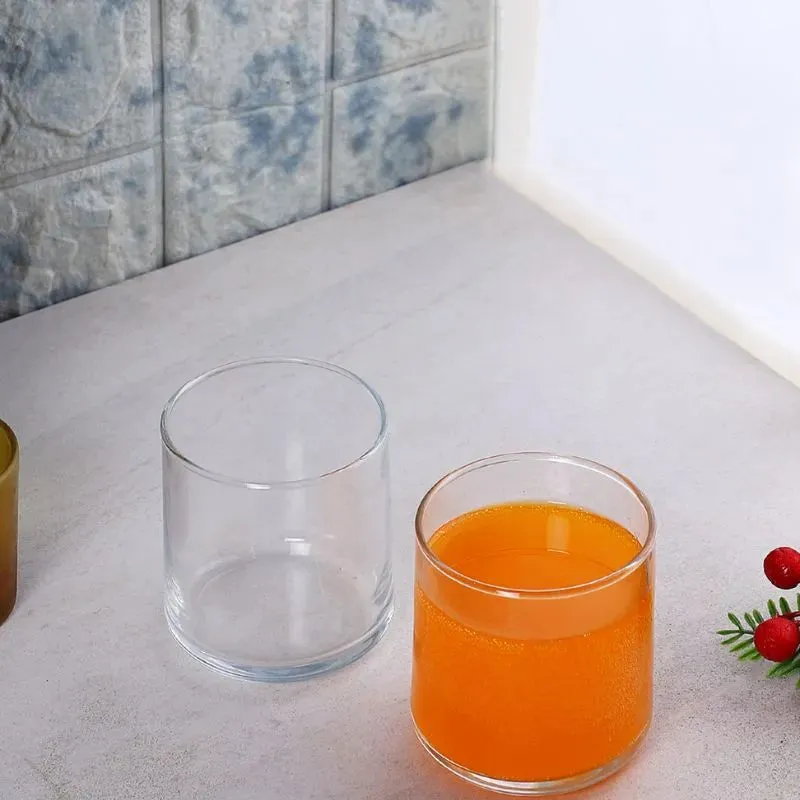 Canti Juice Glasses Clear Crystal Drinkware | Set of 6 | 3 x 3 inches | 260ml