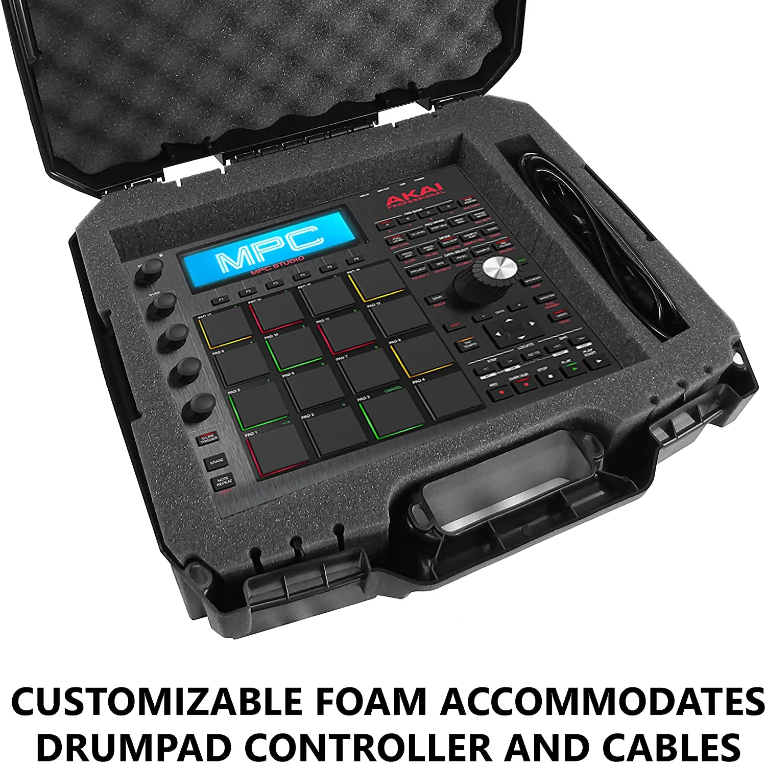 CASEMATIX Travel Case Compatible with Akai FIRE, MPK mini Play, MPC ONE, APC Key 25, MPD226, MPD218, APC Mini, Akai Pro MPK Mini MK3, MPC Studio