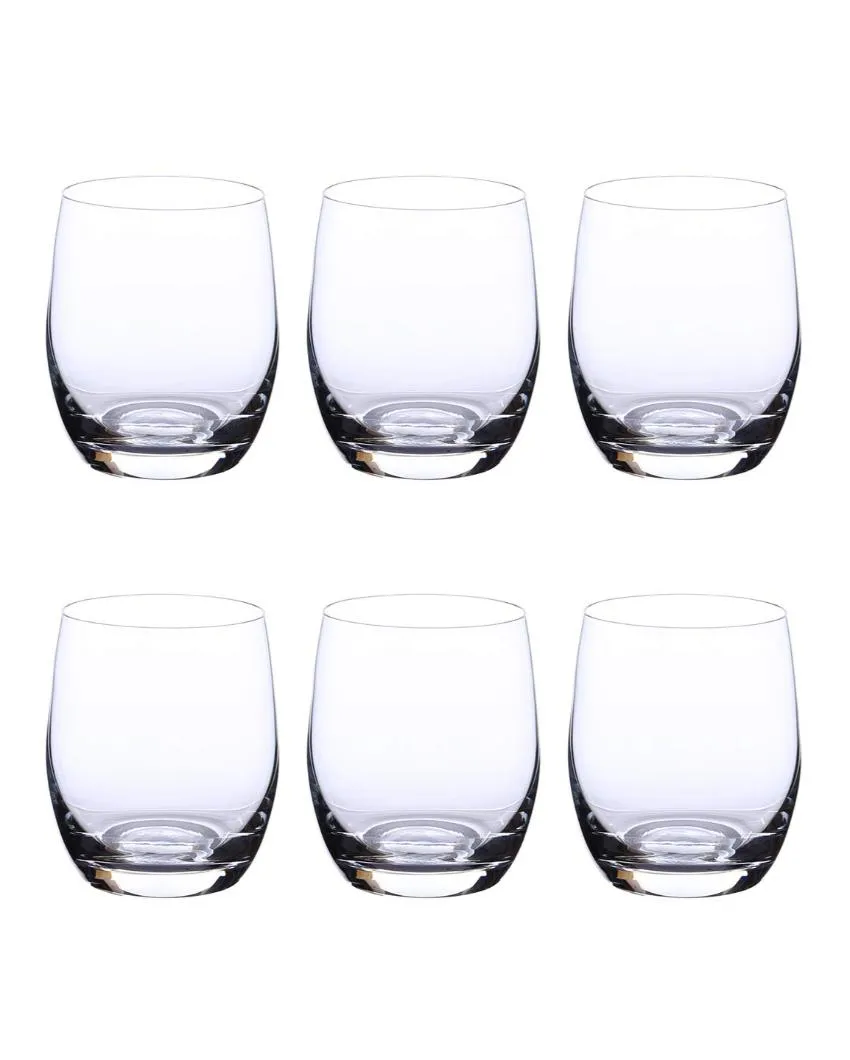 Club Whiskey Glass Clear Bohemia Crystal Beverageware | Set of 6 | 3 x 4 inches | 300ml