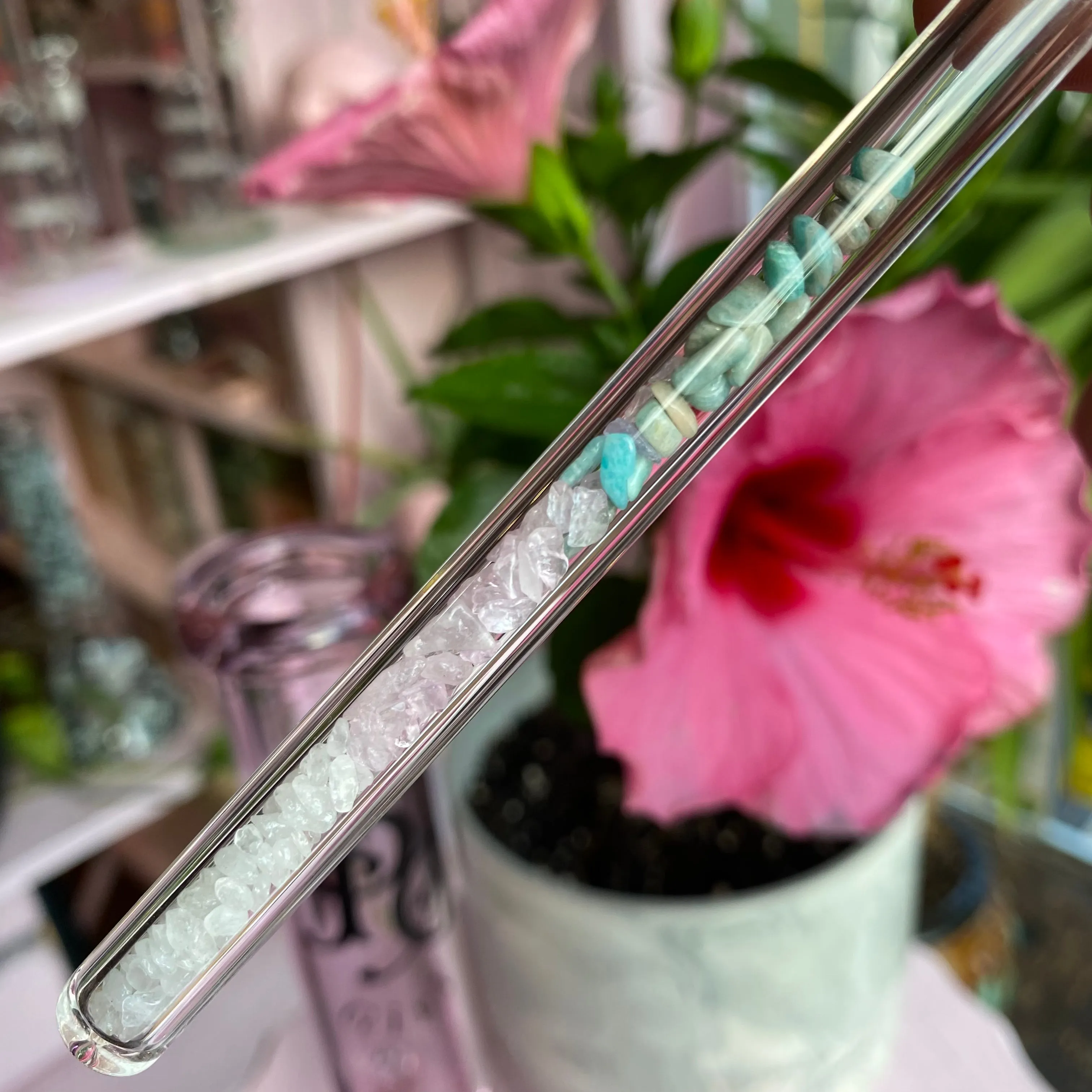 Crystal Filled Glass Scoop Tool