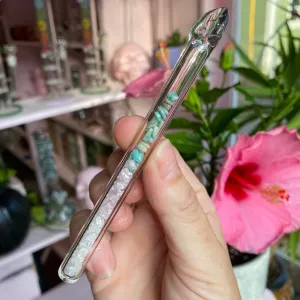 Crystal Filled Glass Scoop Tool