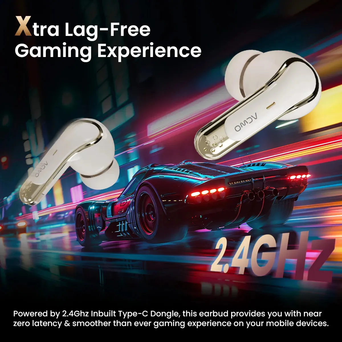 DwOTS X  Gaming Earbuds For Gamers With ANC & Near Zero Lag