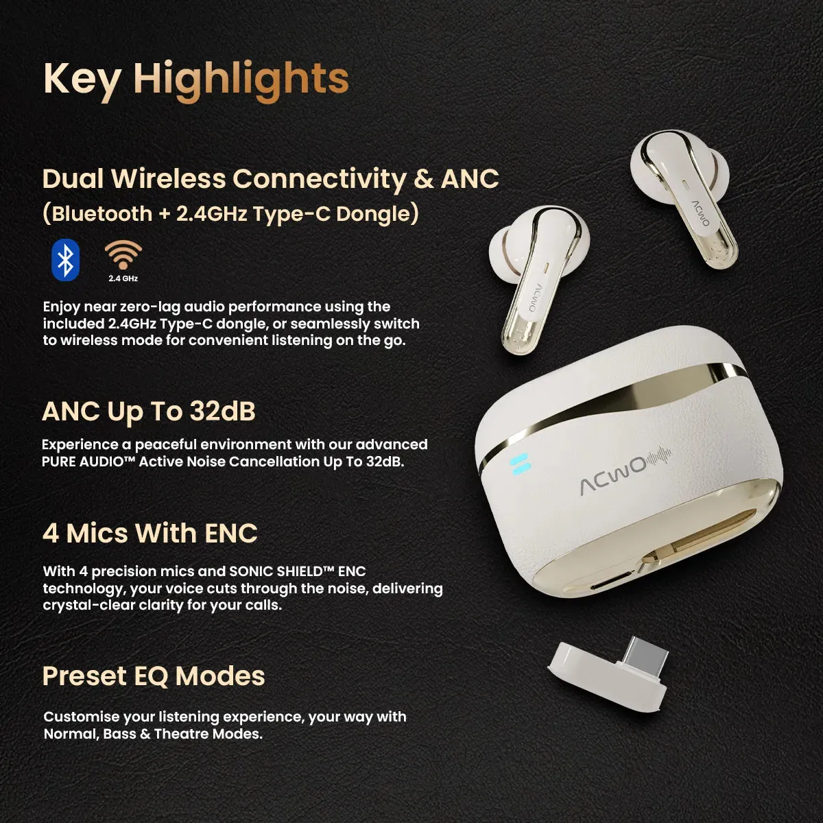 DwOTS X  Gaming Earbuds For Gamers With ANC & Near Zero Lag