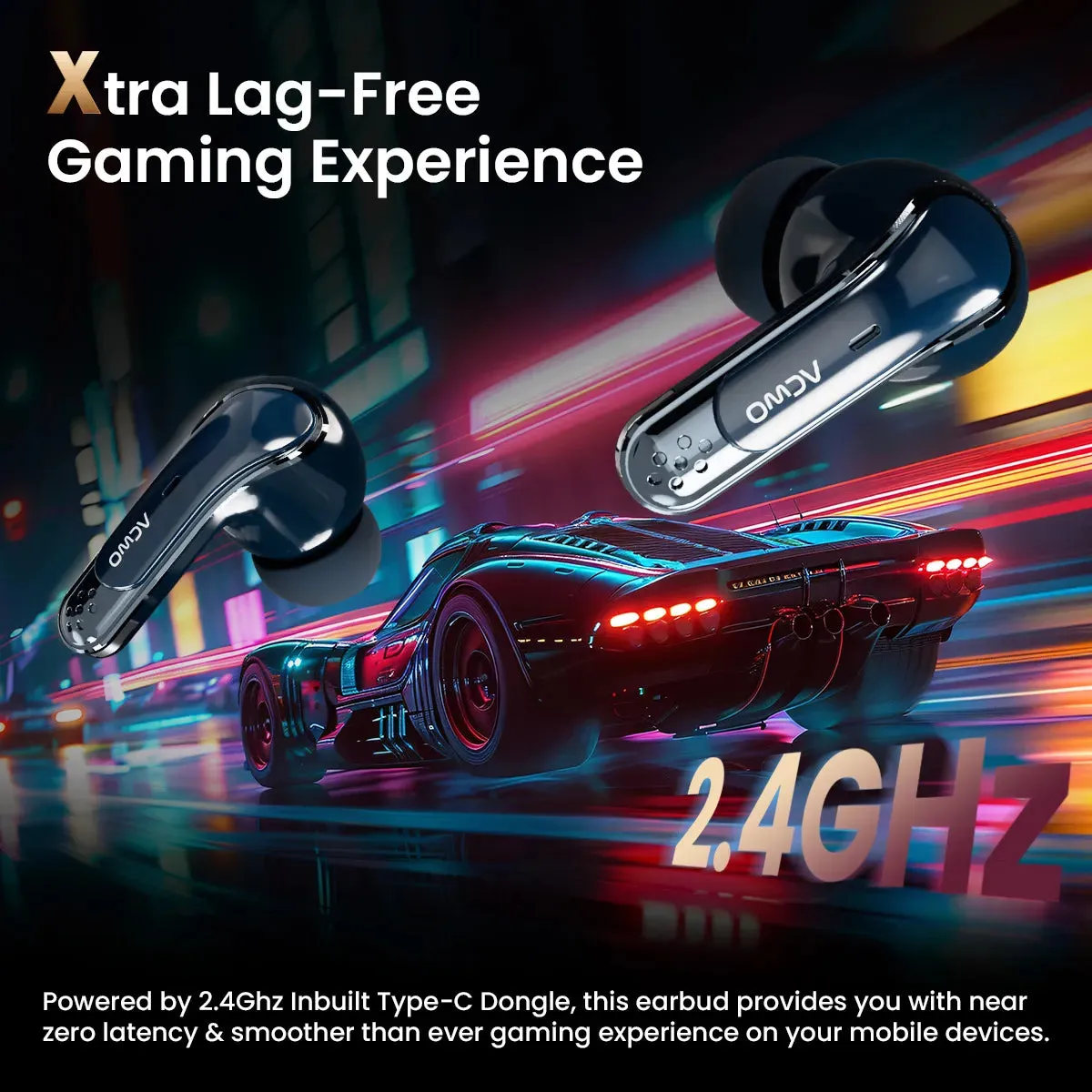 DwOTS X  Gaming Earbuds For Gamers With ANC & Near Zero Lag