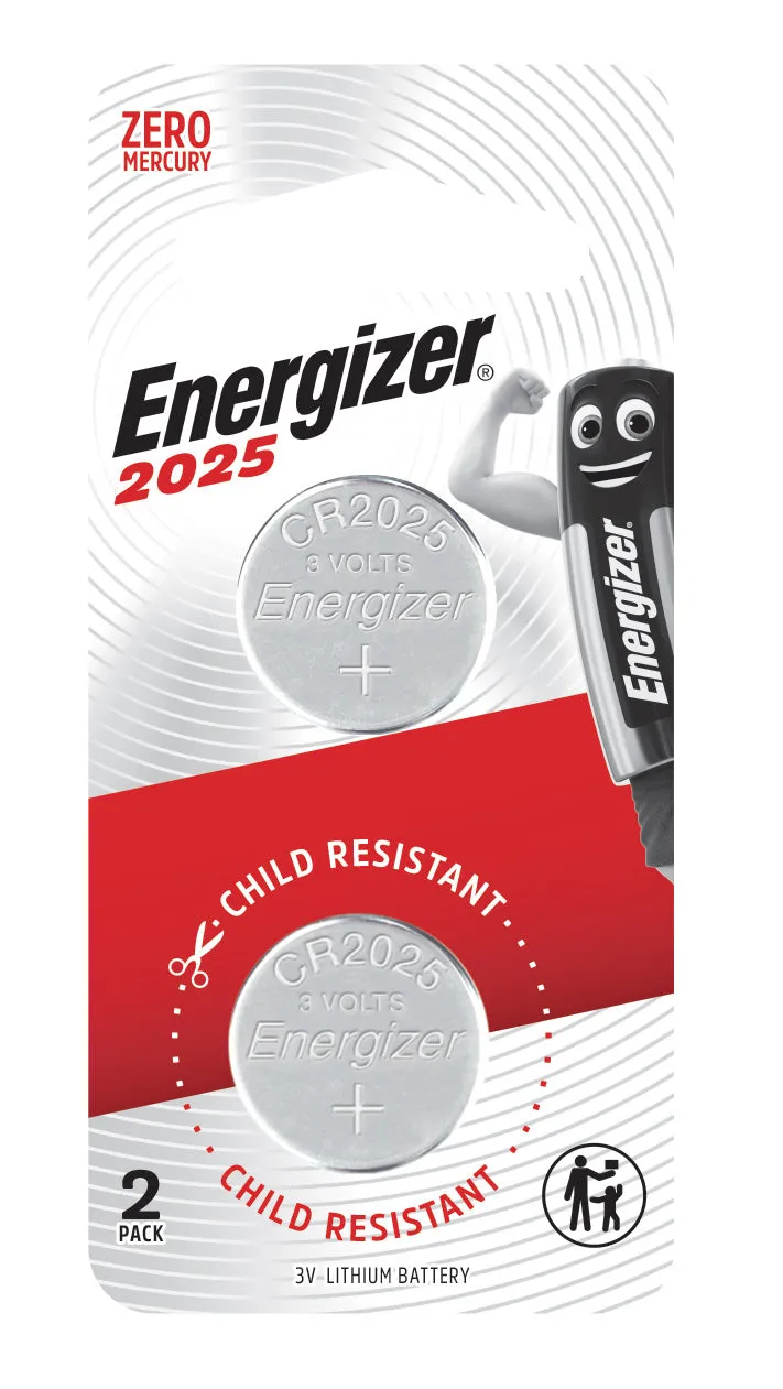 ENERGIZER Lithium Coin 3V Battery- 2pcs/card (ECR2025 BP2) - (Pack of 2)