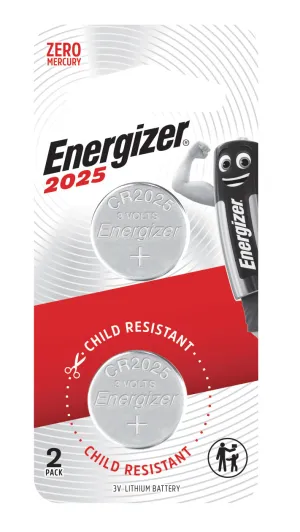 ENERGIZER Lithium Coin 3V Battery- 2pcs/card (ECR2025 BP2) - (Pack of 2)