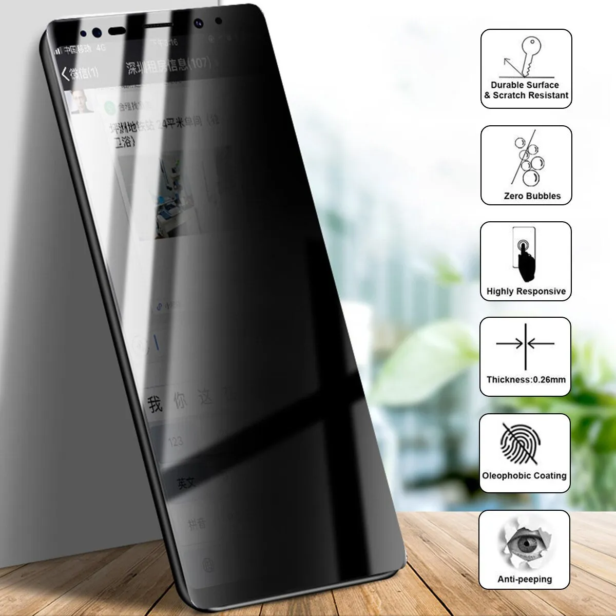 Galaxy Note 9 Privacy Tempered Glass [ Anti- Spy Glass]