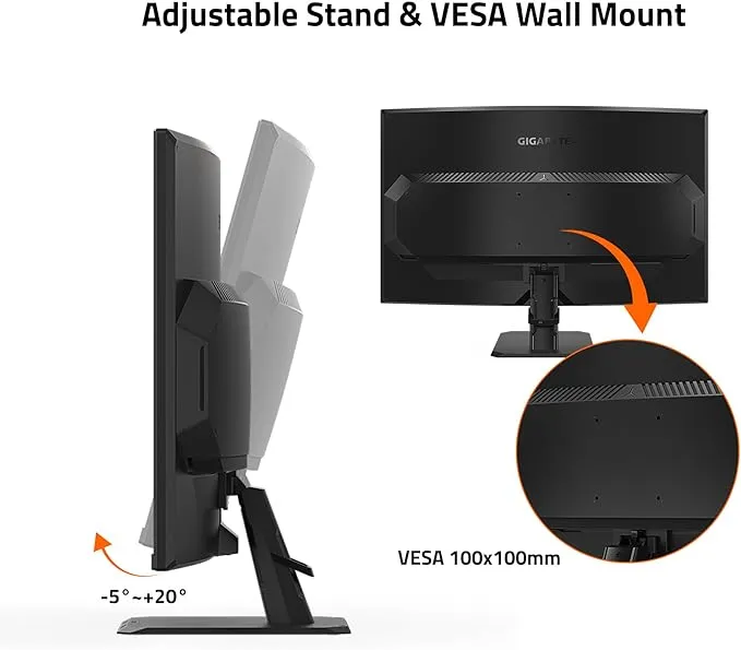 GIGABYTE GS32QC 31.5" 165Hz 1440P Curved Gaming Monitor, 2560x1440 VA 1500R Display, 1ms