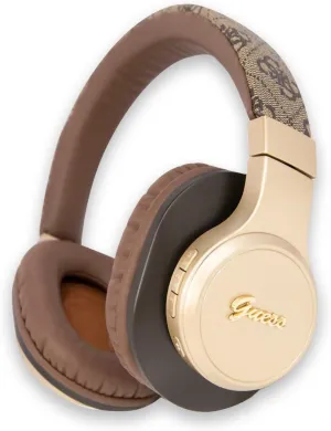 Guess Wireless Headphones 4G Script On Ear Brown - GUBH604GEMW