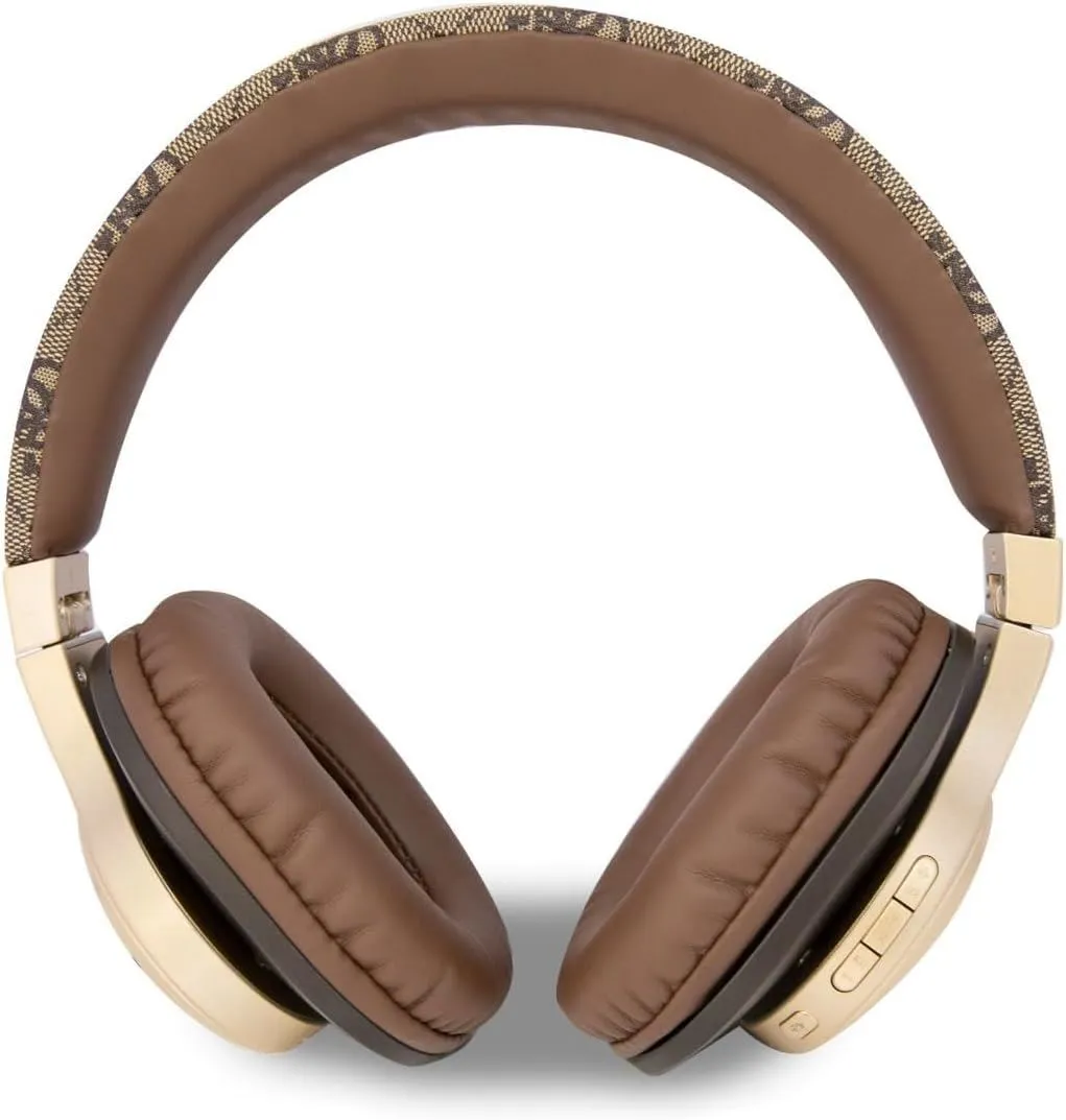 Guess Wireless Headphones 4G Script On Ear Brown - GUBH604GEMW