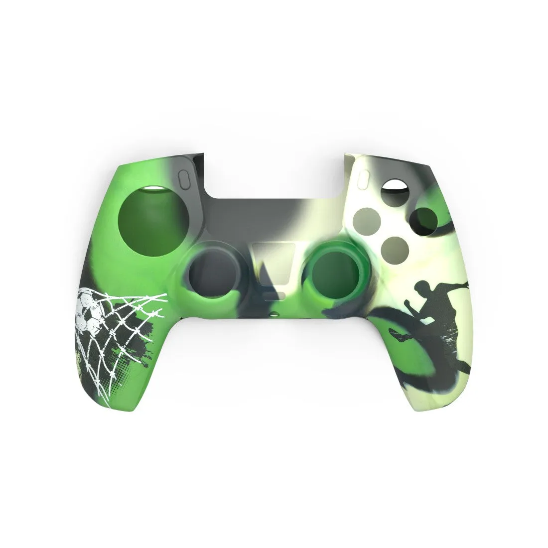 Hama - 6in1 Accessory Set Soccer for Sony Playstation PS5 / PS5 Slim Controller Case Cover   2x Grip Caps (00054459) - Green