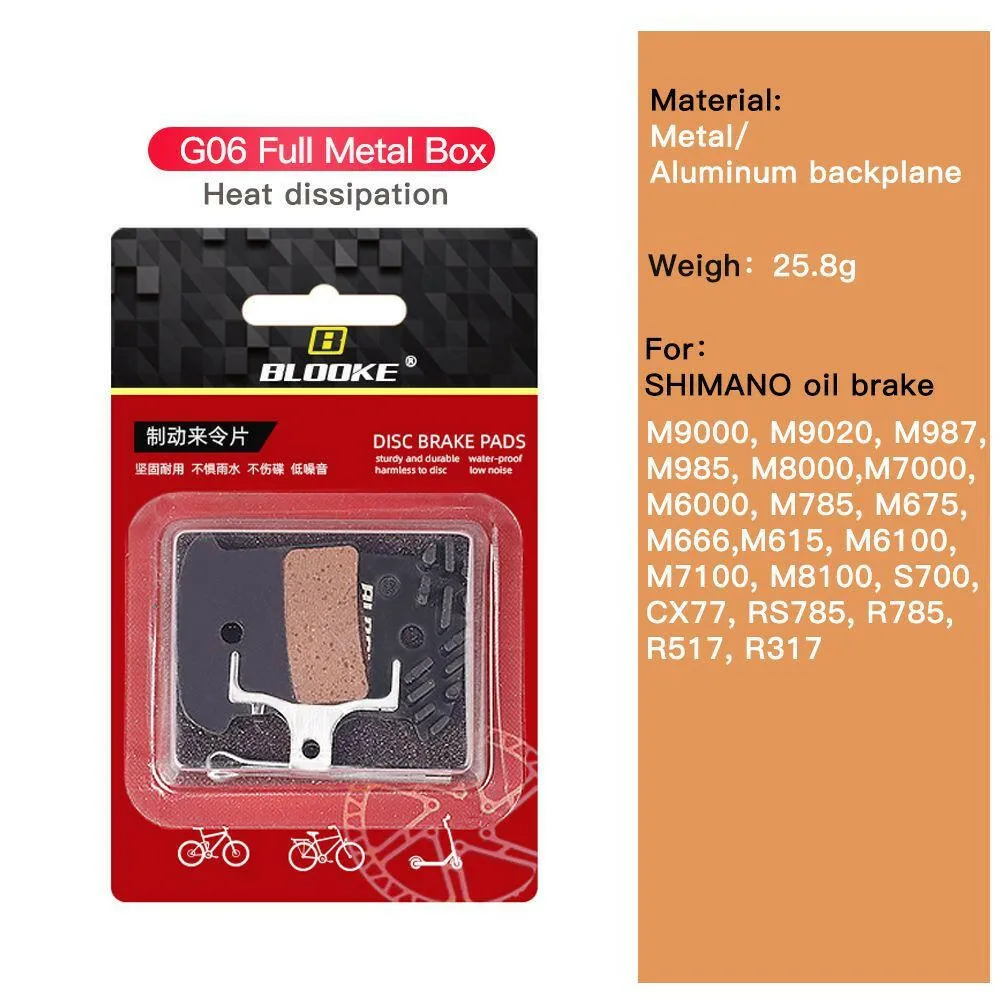 Heat Dissipation Brake Pad Bike Ceramics Resin Metal Cooling MTB J02A J03A XT SLX M785 M8000 M9000 Hydraulic Oil Brake