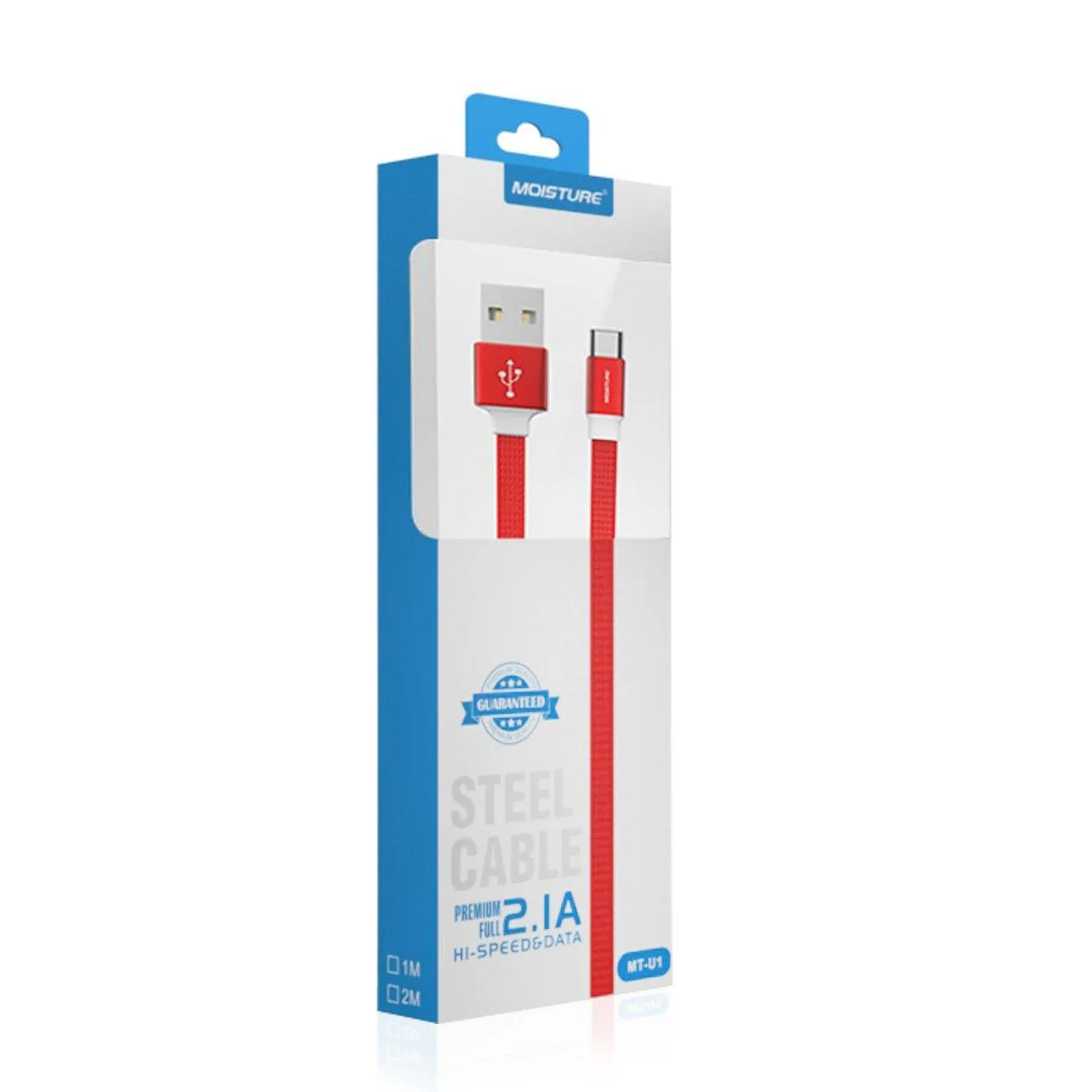 High Speed Type-c Steel Data Cable In Red