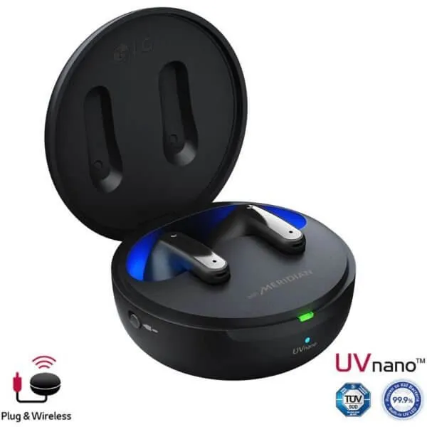 LG TONE Free FP9 Connectable and Wireless Headphones, Black