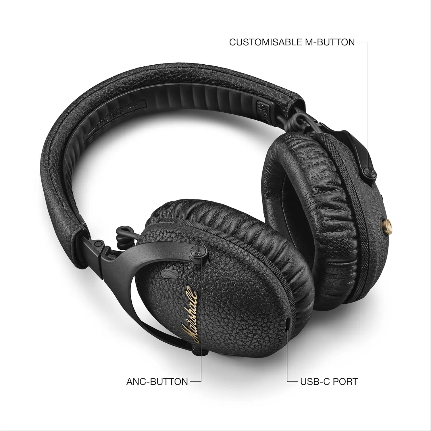 Marshall Monitor III Active Noise Canceling Over-Ear Bluetooth Headphones Black