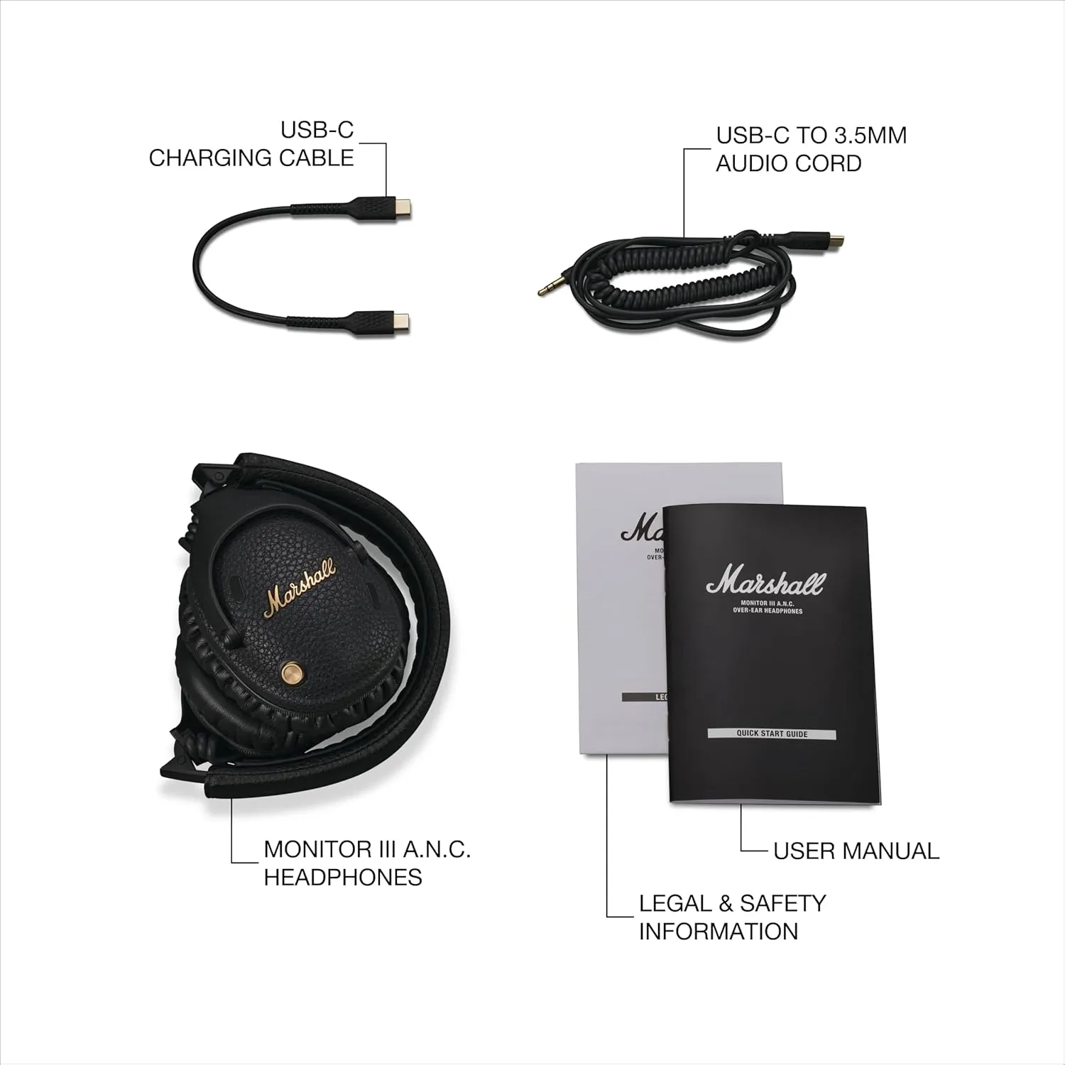Marshall Monitor III Active Noise Canceling Over-Ear Bluetooth Headphones Black