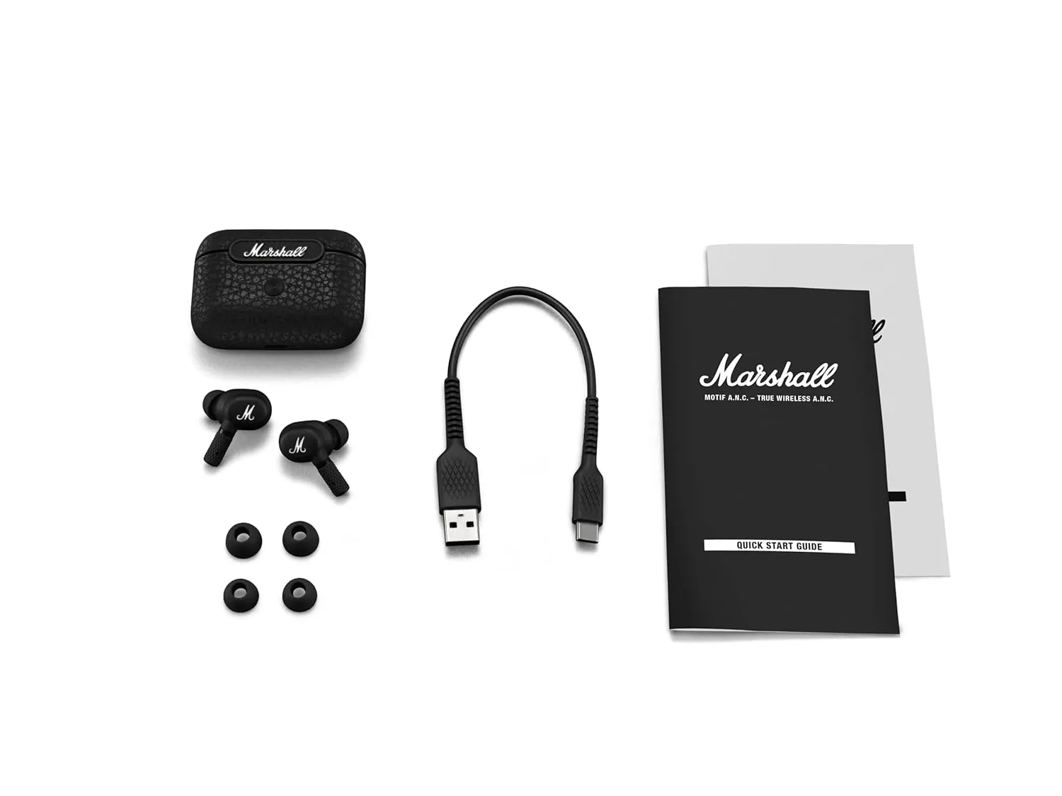 Marshall Motif True Wireless Noise Canceling in Ear Headphones, Black
