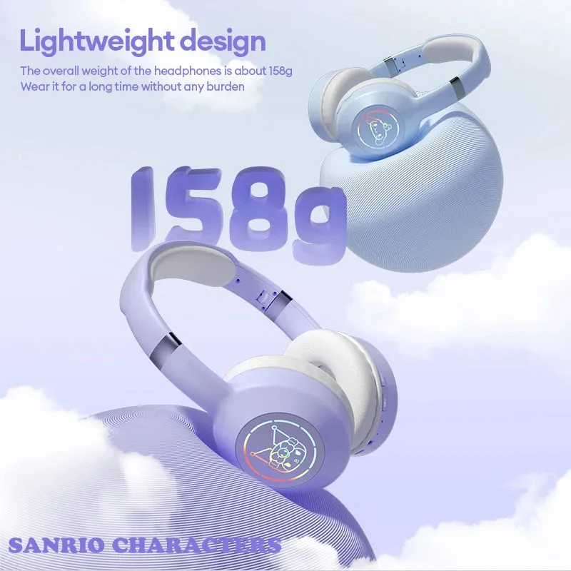 Miniso  EM-368 Bluetooth 5.2 Headphone Stereo Sound Wireless Earphones with RGB Light Headsets Kuromi Melody Hello Kitty