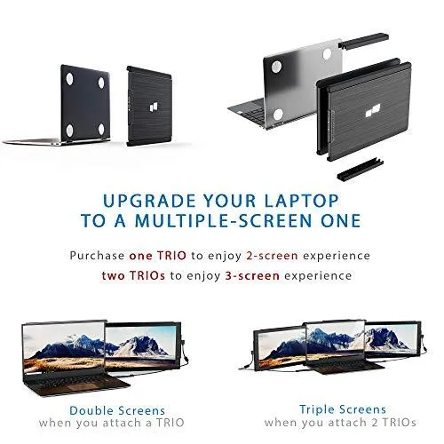 Mobile Pixels Trio Max Portable Monitor, 14'' Full HD IPS Dual Triple monitor for laptops, USB C/USB A powered portable display,Windows/OS/Android/Switch Compatible (One Monitor Only)