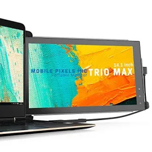 Mobile Pixels Trio Max Portable Monitor, 14'' Full HD IPS Dual Triple monitor for laptops, USB C/USB A powered portable display,Windows/OS/Android/Switch Compatible (One Monitor Only)