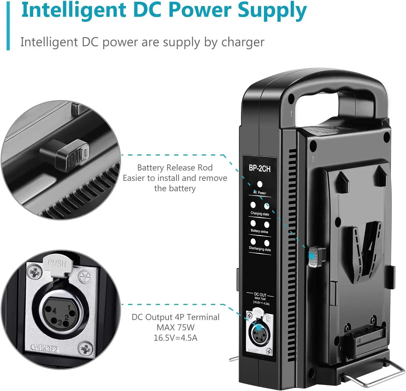 NEEWER Dual Channel V-Mount/V Lock Battery Charger