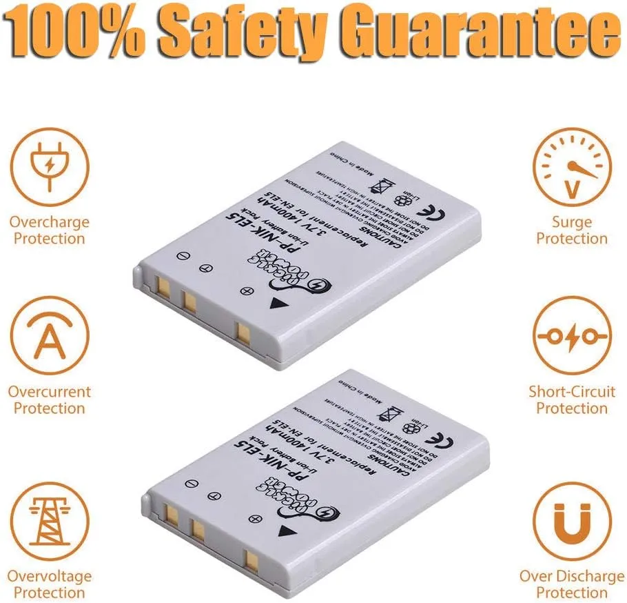 NJA Battery 2 Pack   2 Charger Kit Replacement for Nikon EN-EL5, MH-61 and Nikon Coolpix 3700, 4200, 5200, 5900, 7900, P3, P4, P80, P90, P100, P500, P510, P520, P530, P5000, P5100, P6000, S10 Cameras