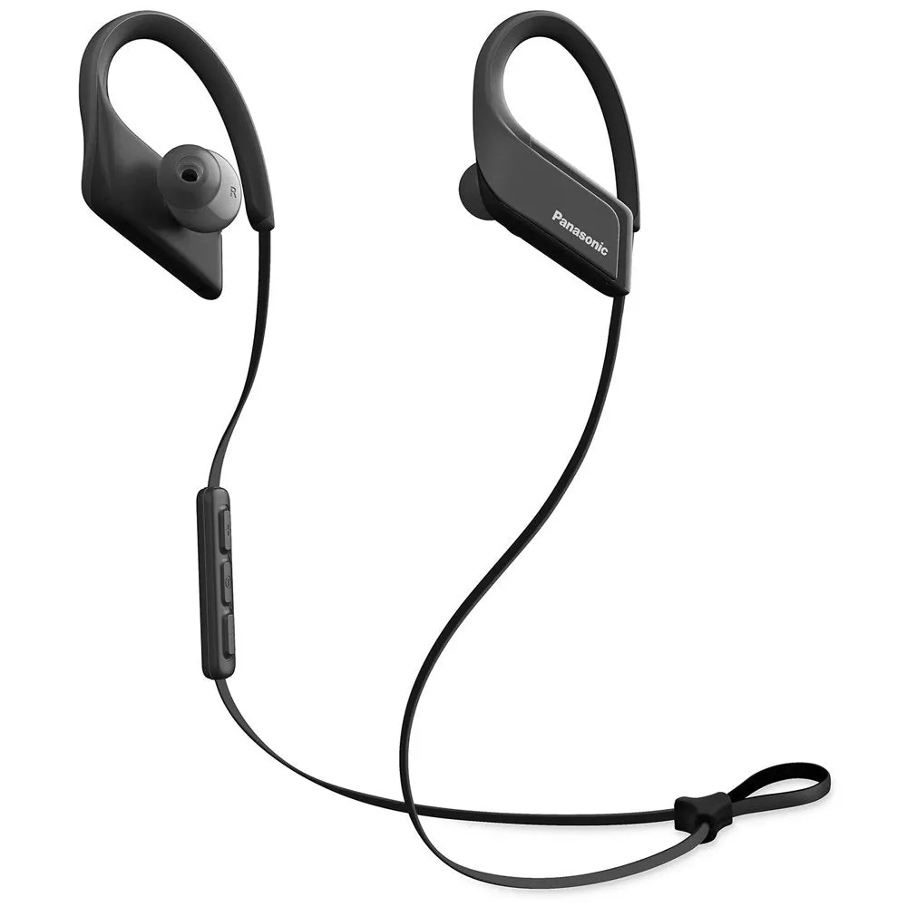 Panasonic Wings RPBTS35EK Cordless Neckband Water Resistant Bluetooth Earphones-Headphones - Black