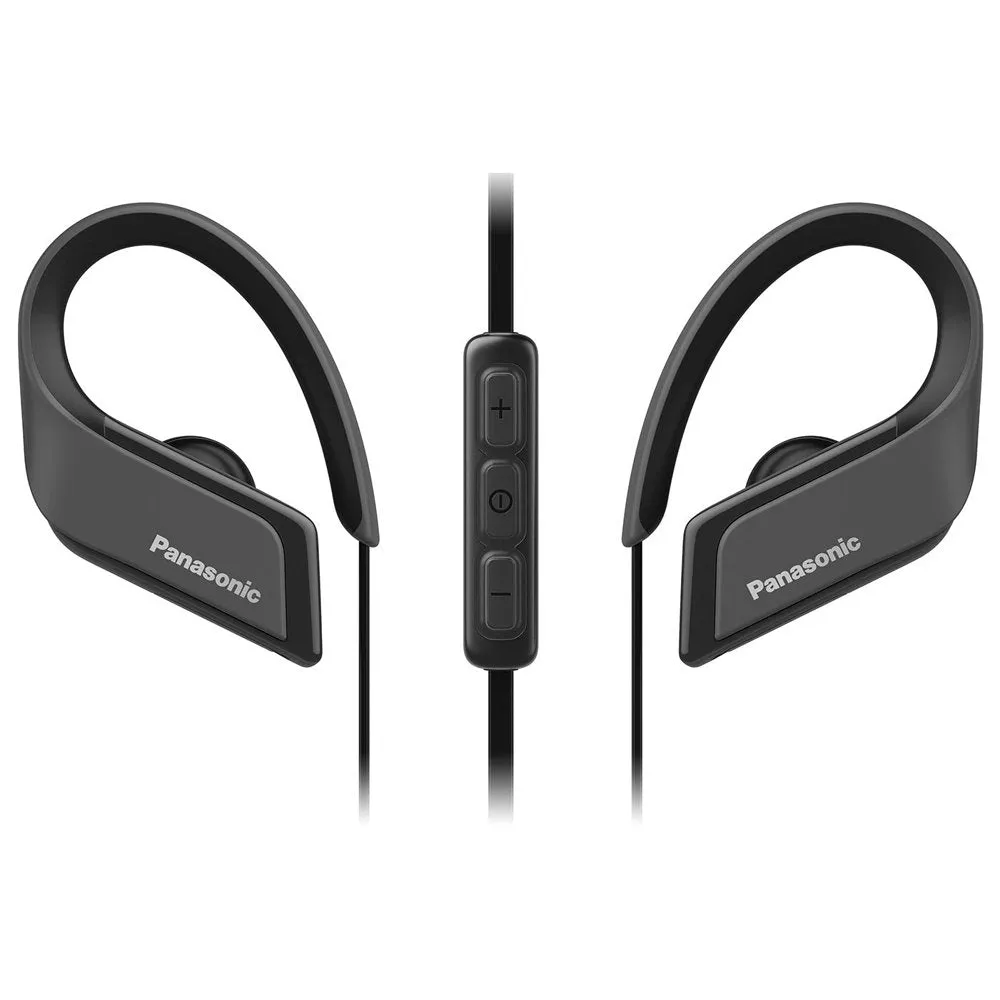 Panasonic Wings RPBTS35EK Cordless Neckband Water Resistant Bluetooth Earphones-Headphones - Black