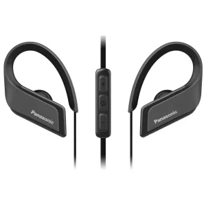 Panasonic Wings RPBTS35EK Cordless Neckband Water Resistant Bluetooth Earphones-Headphones - Black