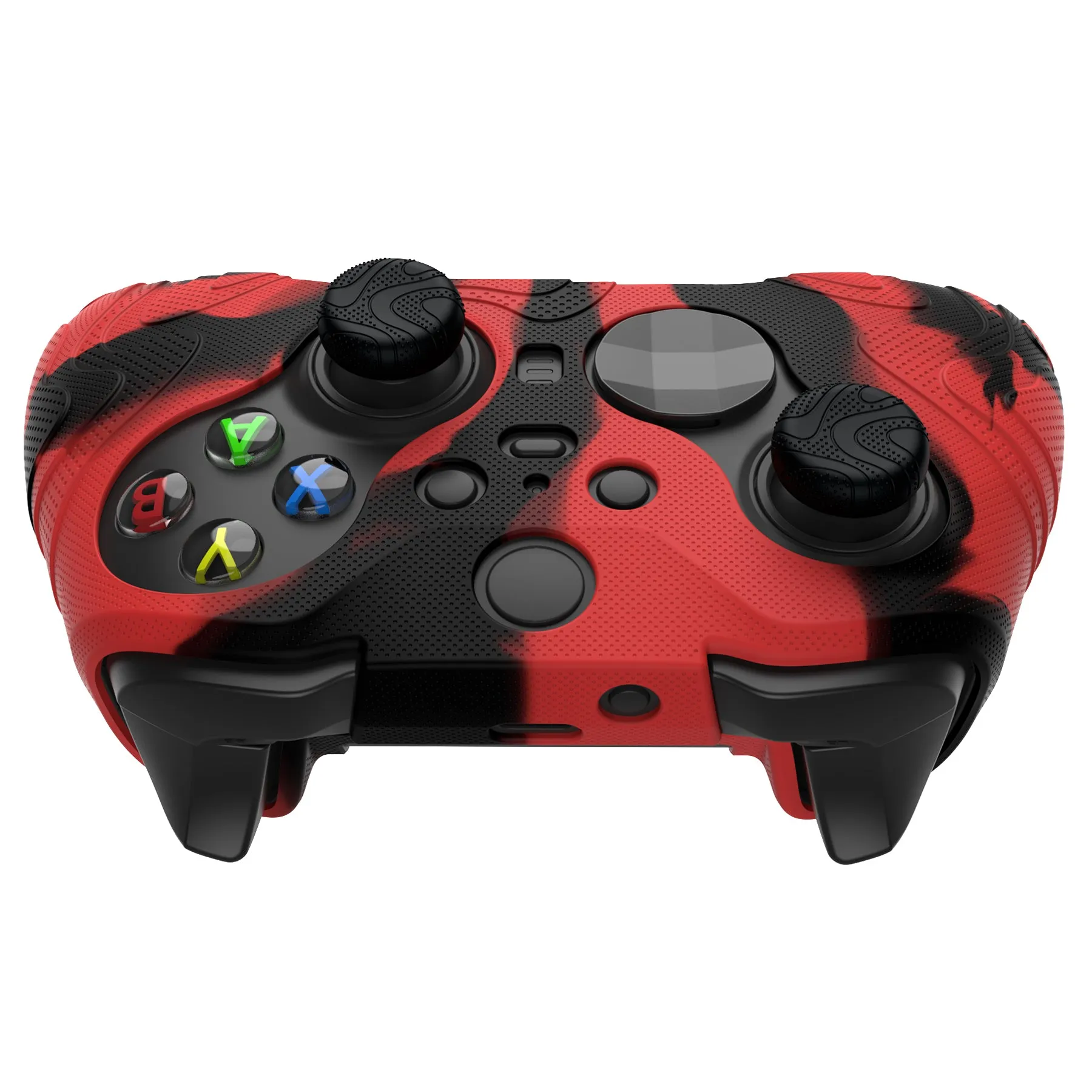 PlayVital Mountain Range Edition Silicone Cover with Thumb Grips for Xbox Elite Series 2 Controller & Xbox Elite Series 2 Core Controller - Red & Black - DVGE2P003