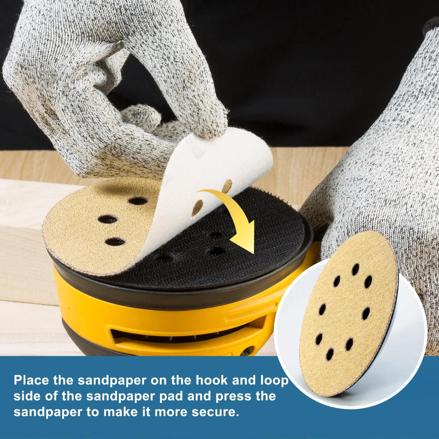 S SATC Replacement Sander Pads 5 Inch 8 Hole Hook and Loop Replacement Pads 2 PCS Orbital Sander Replacement Pads for Dewalt / Makita