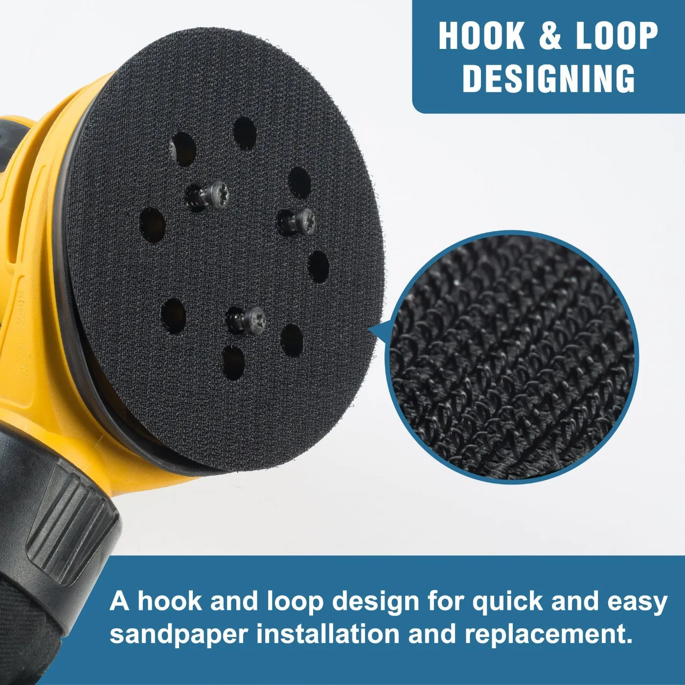 S SATC Replacement Sander Pads 5 Inch 8 Hole Hook and Loop Replacement Pads 2 PCS Orbital Sander Replacement Pads for Dewalt / Makita