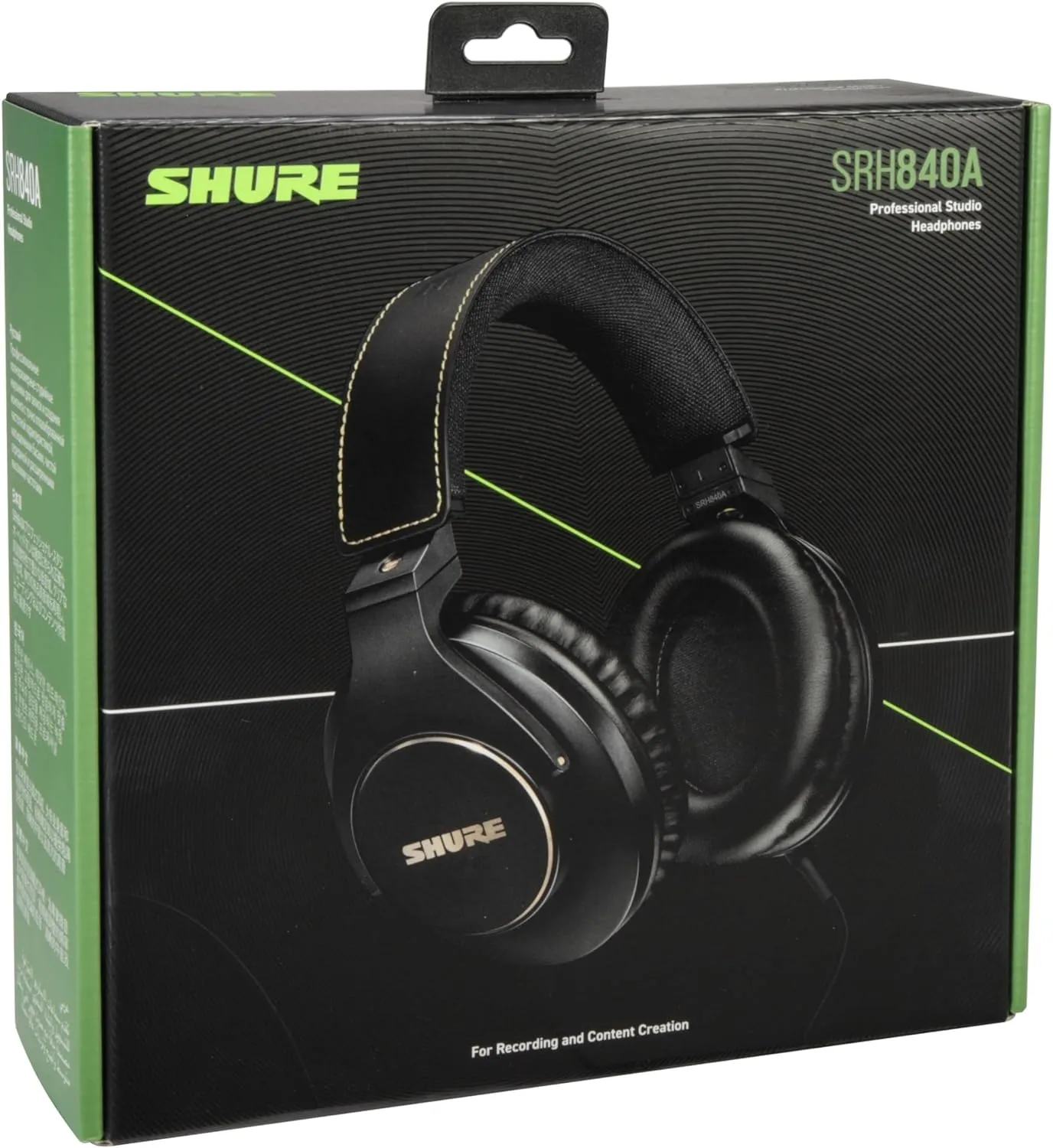 Shure SRH840A Over-Ear Wired Headphones for Critical Listening & Monitoring, Professional Headset