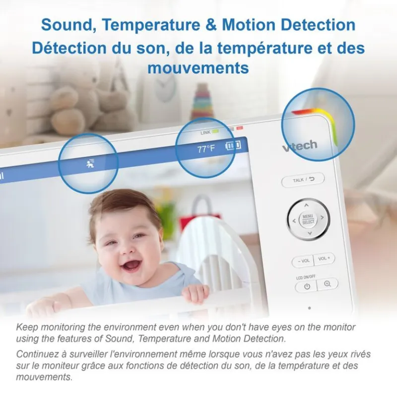 Smart WiFi Remote Access 360 Degree Pan & Tilt Video Baby Monitor with 5” Display