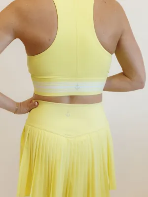 Sunbeam Yellow  "Cora " Racerback Longline Sports Bra