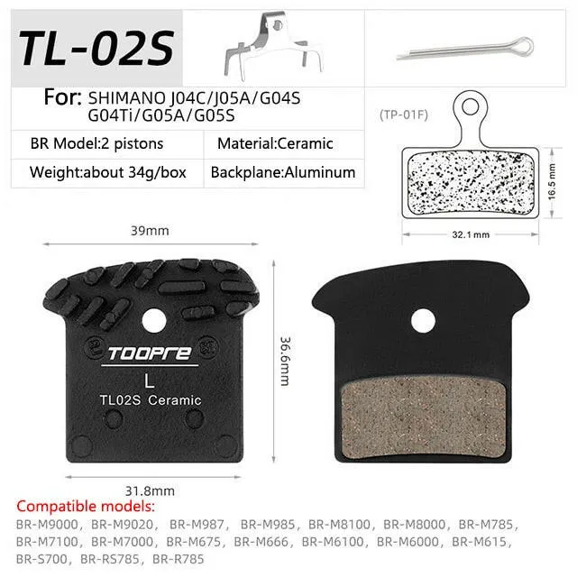 TOOPRE MTB Ceramic Ice Cooling Tech Brake Pads For M9000 M9020 M985 M8100 M785 M8000 G03A G04S J04C J03A J05 L04C K05S G055 NUTT