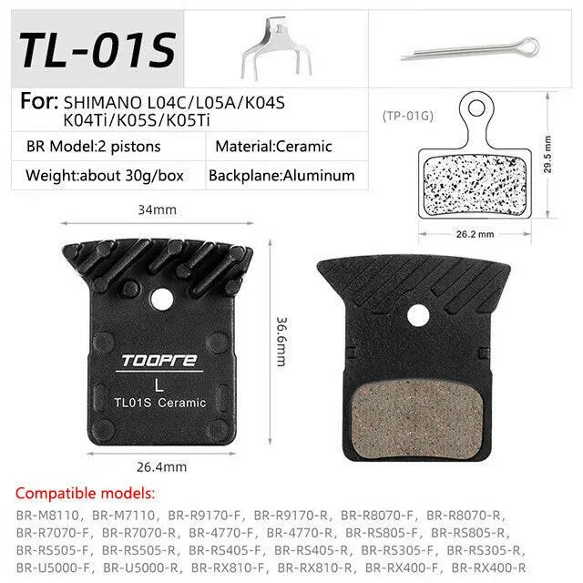 TOOPRE MTB Ceramic Ice Cooling Tech Brake Pads For M9000 M9020 M985 M8100 M785 M8000 G03A G04S J04C J03A J05 L04C K05S G055 NUTT