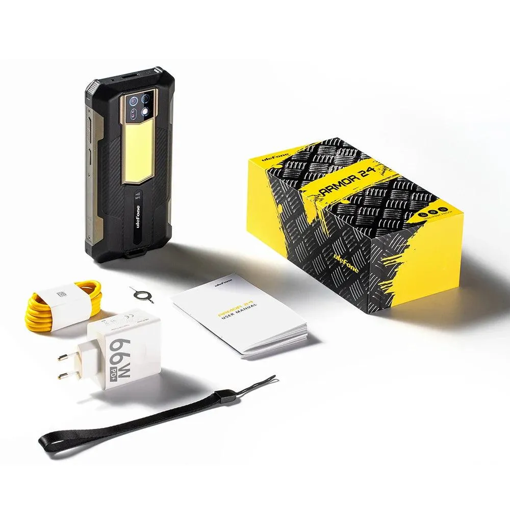 Ulefone Armor 24 Extreme Rugged Phone with 22000mAh Battery, 24GB RAM, 256GB Storage, 6.78" 120Hz Display, and Dual 64MP Night Vision Cameras