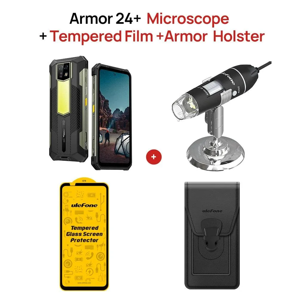 Ulefone Armor 24 Extreme Rugged Phone with 22000mAh Battery, 24GB RAM, 256GB Storage, 6.78" 120Hz Display, and Dual 64MP Night Vision Cameras